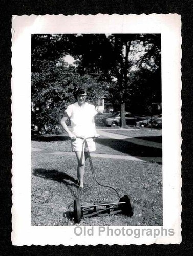 Woman cutting grass old - grass,